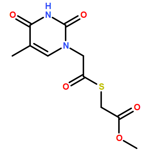 Acetic acid, 2-[[2-(3,4-dihydro-5-methyl-2,4-dioxo-1(2H)-pyrimidinyl)acetyl]thio]-, methyl ester