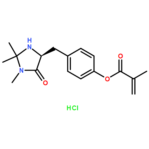 2-Propenoic acid, 2-methyl-, 4-[[(4S)-1,2,2-trimethyl-5-oxo-4-imidazolidinyl]methyl]phenyl ester, hydrochloride (1:1) 