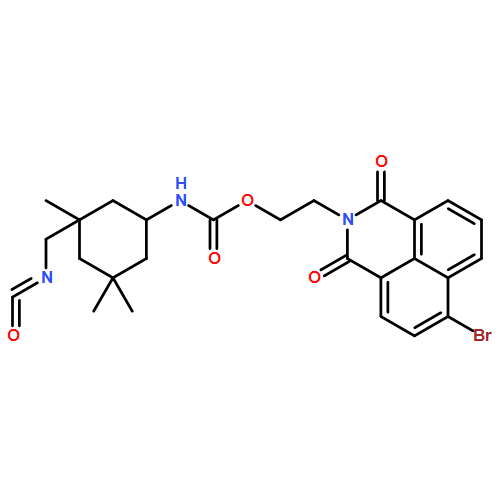 Carbamic acid, N-[3-(isocyanatomethyl)-3,5,5-trimethylcyclohexyl]-, 2-(6-bromo-1,3-dioxo-1H-benz[de]isoquinolin-2(3H)-yl)ethyl ester