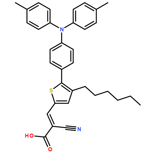 2-Propenoic acid, 3-[5-[4-[bis(4-methylphenyl)amino]phenyl]-4-hexyl-2-thienyl]-2-cyano-