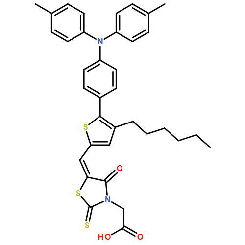 3-Thiazolidineacetic acid, 5-[[5-[4-[bis(4-methylphenyl)amino]phenyl]-4-hexyl-2-thienyl]methylene]-4-oxo-2-thioxo-