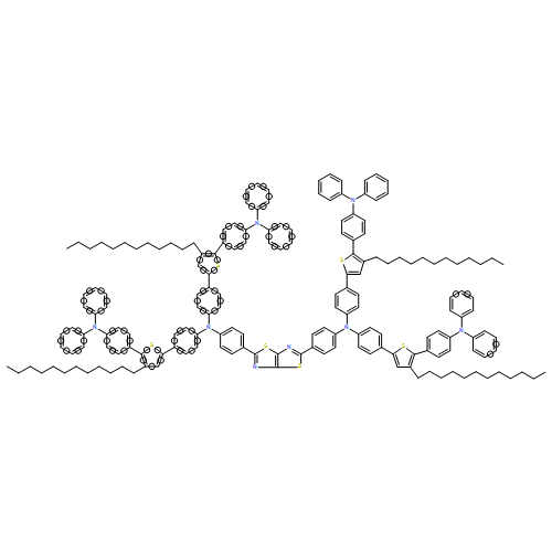 Benzenamine, 4,4'-thiazolo[5,4-d]thiazole-2,5-diylbis[N,N-bis[4-[5-[4-(diphenylamino)phenyl]-4-dodecyl-2-thienyl]phenyl]- 