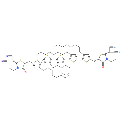 Propanedinitrile, 2,2'-[(3,3''',3'''',4'-tetraoctyl[2,2':5',2'':5'',2''':5''',2''''-quinquethiophene]-5,5''''-diyl)bis[methylidyne(3-ethyl-4-oxo-5,2-thiazolidinediylidene)]]bis- 