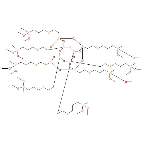 Pentacyclo[9.5.1.13,9.15,15.17,13]octasiloxane, 1,3,5,7,9,11,13,15-octakis[2-[[3-(dimethoxymethylsilyl)propyl]thio]ethyl]- 