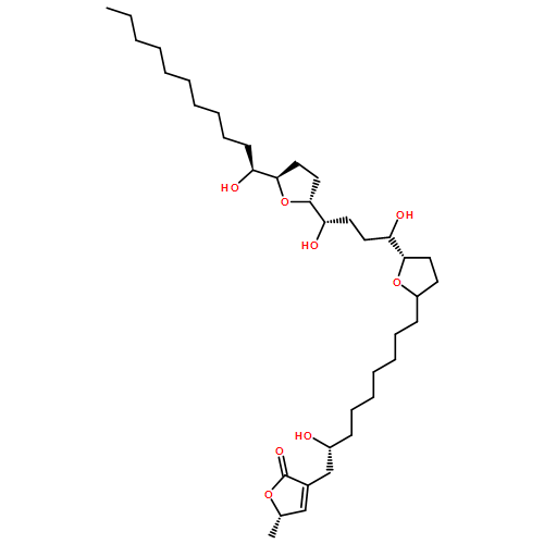 (2S)-4-[(2R)-9-[(5S)-5-[(4S)-1,4-DIHYDROXY-4-[(2R,5R)-5-[(1S)-1-HYDROXYUNDECYL]OXOLAN-2-YL]BUTYL]OXOLAN-2-YL]-2-HYDROXYNONYL]-2-METHYL-2H-FURAN-5-ONE