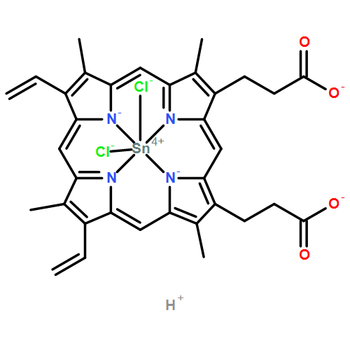 Stannate(2-), dichloro[7,12-diethenyl-3,8,13,17-tetramethyl-21H,23H-porphine-2,18-dipropanoato(4-)-κN21,κN22,κN23,κN24]-, hydrogen (1:2), (OC-6-