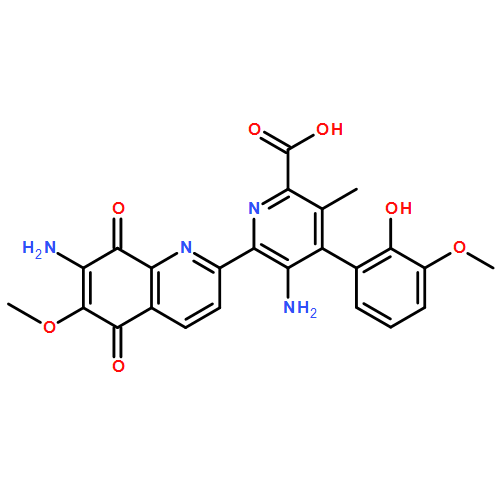 2-Pyridinecarboxylic acid, 5-amino-6-(7-amino-5,8-dihydro-6-methoxy-5,8-dioxo-2-quinolinyl)-4-(2-hydroxy-3-methoxyphenyl)-3-methyl-