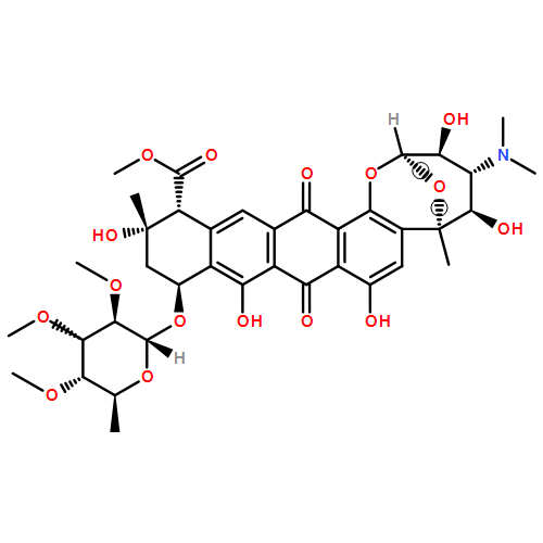 2,6-Epoxy-2H-naphthaceno[1,2-b]oxocin-14-carboxylicacid, 11-[(6-deoxy-3-C-methyl-2,3,4-tri-O-methyl-a-L-mannopyranosyl)oxy]-4-(dimethylamino)-3,4,5,6,9,11,12,13,14,16-decahydro-3,5,8,10,13-pentahydroxy-6,13-dimethyl-9,16-dioxo-,methyl ester, (2R,3S,4R,5R,6R,11S,13S,14R)-