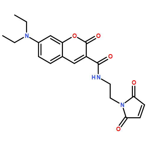 2H-1-Benzopyran-3-carboxamide,7-(diethylamino)-N-[2-(2,5-dihydro-2,5-dioxo-1H-pyrrol-1-yl)ethyl]-2-oxo-