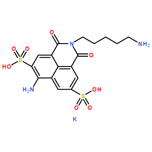 1H-Benz[de]isoquinoline-5,8-disulfonicacid, 7-amino-2-(5-aminopentyl)-2,3-dihydro-1,3-dioxo-, potassium salt (1:2)