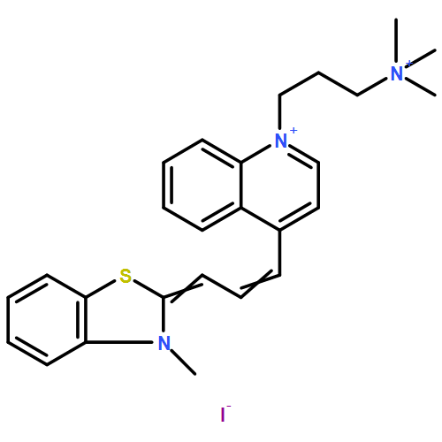 Quinolinium,4-[3-(3-methyl-2(3H)-benzothiazolylidene)-1-propen-1-yl]-1-[3-(trimethylammonio)propyl]-,iodide (1:2)