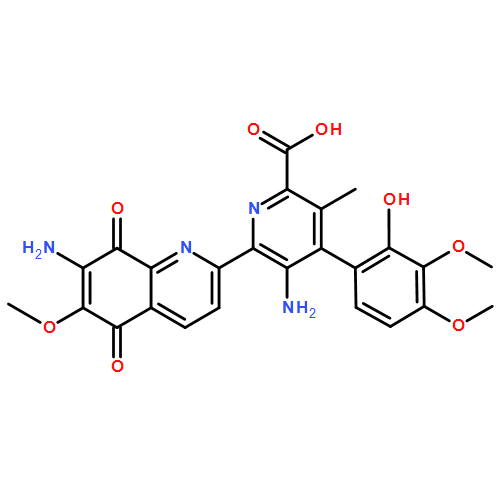 2-PYRIDINECARBOXYLICACID,5-AMINO-6-(7-AMINO-5,8-DIHYDRO-6-METHOXY-5,8-DIOXO-2-QUINOLINYL)-4-(2-HYDROXY-3,4-DIMETHOXYPHENYL)-3-METHYL-,(4R)- 