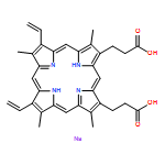 21H,23H-Porphine-2,18-dipropanoic acid, 7,12-diethenyl-3,8,13,17-tetramethyl-, sodium salt (1:2)